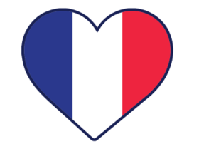 French flag in a heart shape